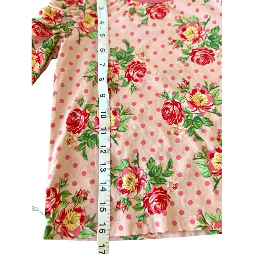 Matilda Jane Girls Pink Floral Polka Dot Puff Sleeve Knit Top Size 6 Cottagecore - Picture 4 of 6